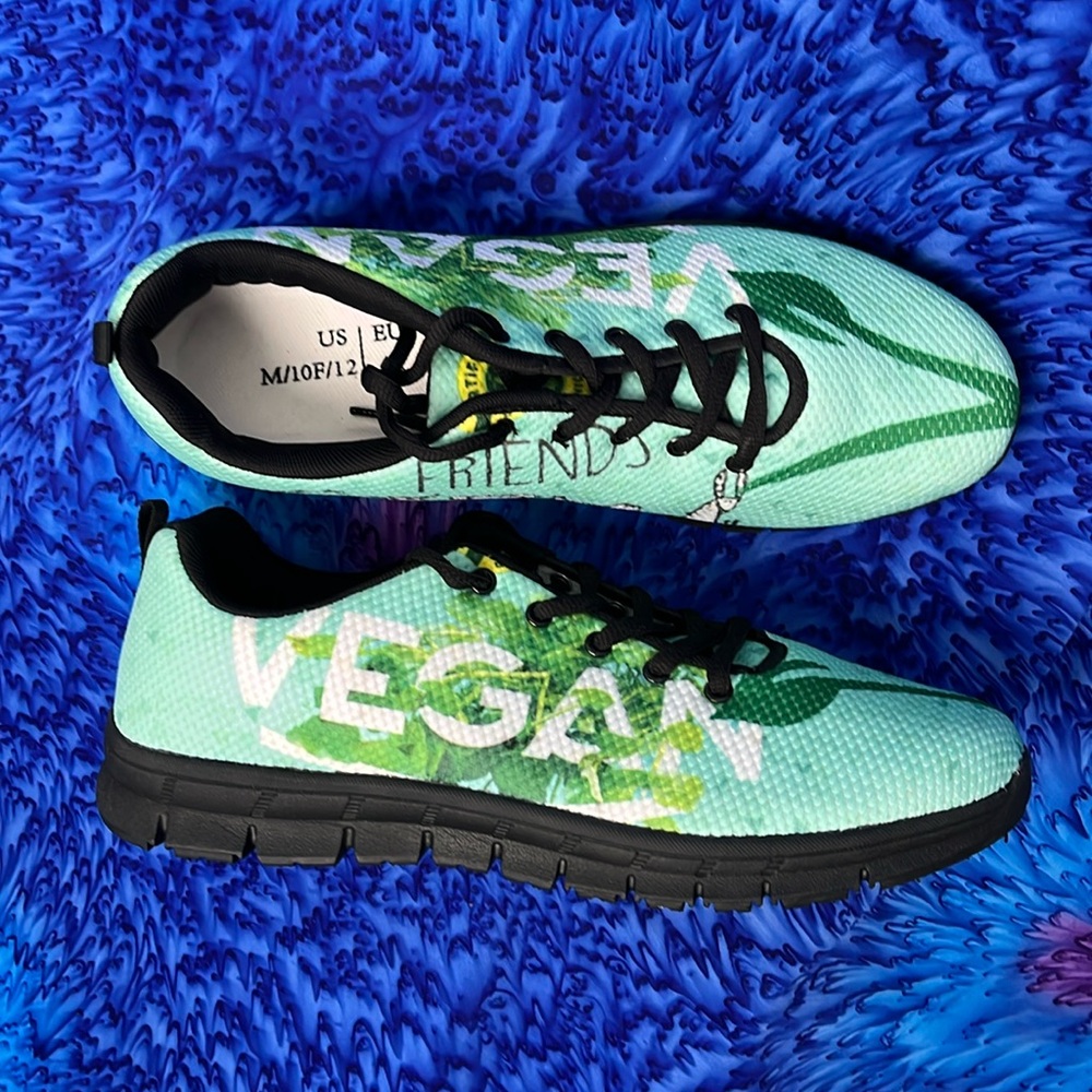 NWOT Green Vegan Themed Sneakers - Unisex M10 / W12 / EU44